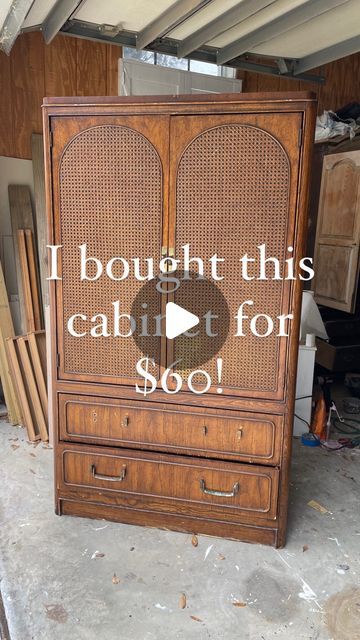 19K views · 1.8K likes | Demi Rose on Instagram: "🎀This cabinet was in need of some TLC, now it’s looking brand new and has found its new home after being active on FBMP for 15 minutes!  Do you think $400 was a fair price to ask?  (It’s missing an interior drawer)  . . . #boho #bohochic #mcm #midcenturemodern #midcenturyfurniture #midcentury #mcmfurniture #archedcabinet #furnitureflip #furnituredesign #furnituremakeover  . . . ᴡᴇʟᴄᴏᴍᴇ ᴛᴏ ᴛʜᴇ ᴀᴛ ʜᴏᴍᴇ ᴄᴏʟʟᴇᴄᴛɪᴠᴇ! Here’s How To Join!  1. Follow All Main Hosts and the Community Page:  @athomecollectivecommunity @thehollyandivyhome @reevesredesign @designsbylory  2. Follow this week’s cohost: @khbinteriors  3. DM a Main Host to join!  The AHC Community runs every Tuesday 8pm through Thursday 8pm EST.  #ᏜᎿнᎾмзᏣᎧᏓᏝёсᎹᎥᎭᎧFеB06  🎀" Diy Dresser To Cabinet, Wicker Cabinet Makeover, Style Top Of Armoire, Dresser Into Kitchen Cabinet, Dresser Cabinet Makeover, Using Furniture For Bathroom Vanity, Armoire Paint Ideas, Small Dresser Flip, Painting Armoire Ideas