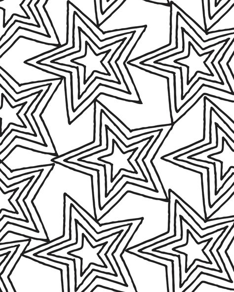 Printable Star Pattern Coloring Page for Adults and Kids Preppy Coloring Pages, Images Hello Kitty, Star Coloring Pages, Printable Star, Love Coloring Pages, Pattern Coloring Pages, Free Adult Coloring Pages, Dinosaur Coloring Pages, Coloring Pages For Boys