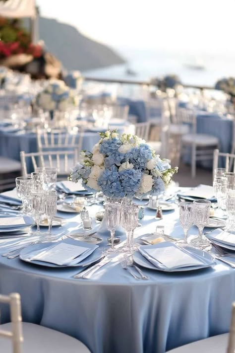 20 Enchanting Periwinkle Wedding Ideas For The Perfect Day • Navy Blue And Powder Blue Wedding, Sky Blue And White Wedding Theme, Season Wedding Ideas, Cream And Light Blue Wedding, Periwinkle And White Wedding, Blue And White Wedding Reception Decor, Periwinkle Wedding Decor, Periwinkle Blue Wedding Theme, Blue And White Reception Decor