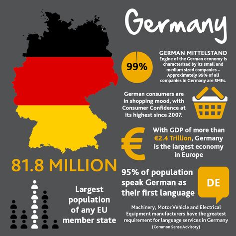 Germany infographic Facts About Germany, Germany Facts, Emile Zola, Free College, England And Scotland, Foreign Languages, European Countries, 1960s Fashion, Statistics