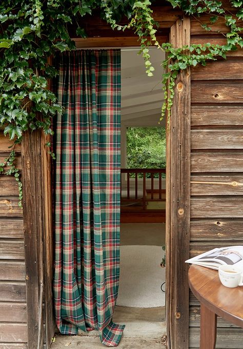 Set of 2 Modern Vintage Farmhouse Tartan Plaid Curtains Green Gingham Curtains Black Watch Check Panels Green Holiday Plaid Curtain Panels Green Gingham Curtains, Etsy Curtains, Tartan Curtains, Tartan Decor, Modern Cabin Interior, Cabin Curtains, One Room Cabin, Curtains Green, Gingham Curtains