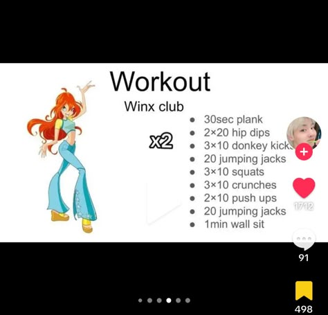 Winx Body Workout, Winx Workouts, Winx Club Workout, Themed Workouts, Nerdy Workout, Body Type Workout, 2 Week Challenge, Kpop Workout, Sparkle Hair