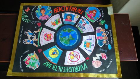 World health day,poster competition,poster drawing My Health My Right Poster Drawing, Poster On World Health Day, Healthy India Poster Drawing, World Health Day Poster Ideas, World Health Day Poster Drawing, World Aids Day Poster Drawing, Environmental Health Poster, Healthy Community Poster, World Health Day Creative Poster