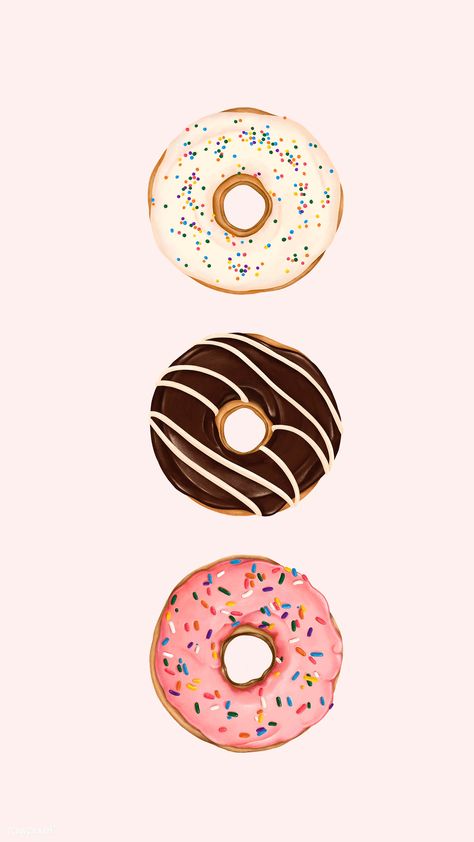 Wallpaper Donat Aesthetic, Wallpaper Donat, Donuts Aesthetic Wallpaper, Doughnut Wallpaper, Doughnut Drawing, Donuts Drawing, Doughnut Illustration, Green Tea Donut, Donuts Illustration