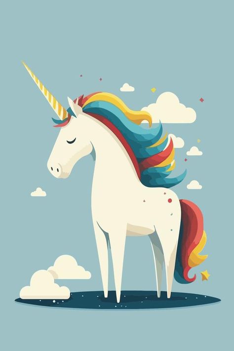 cute unicorn fun character cartoon style vector illustration Cool Unicorn Drawings, Unicorn Drawing, Unicorn Graphic, Unicorn Illustration, Character Cartoon, Illustration Ideas, Fun Illustration, Vector Shapes, Kids Ideas