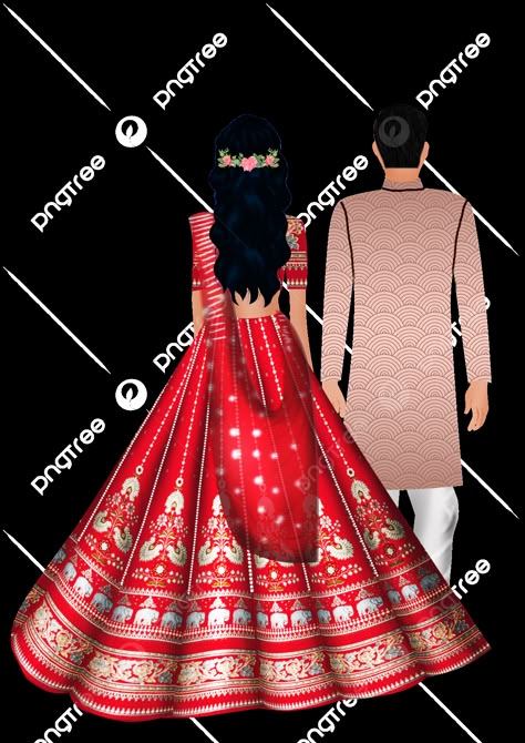 Animated Indian Wedding Couple, Bride Groom Illustration Indian, Indian Bride Groom Illustration, Animated Wedding Couple, Indian Wedding Cartoon, Wedding Caricature Indian, Married Couple Illustration, Indian Wedding Couple Cartoon, Indian Bride And Groom Illustration