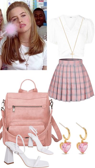 Cher Clueless Aesthetic Outfits, Mean Girl Inspired Outfits, Cher Clueless Outfit Inspiration, Cher Inspired Outfits Clueless, Cher's Outfits Clueless, Mean Girls Aesthetic Outfits, Clueless Inspired Outfits, Mean Girls Outfits Inspiration, How To Look Like Cher From Clueless