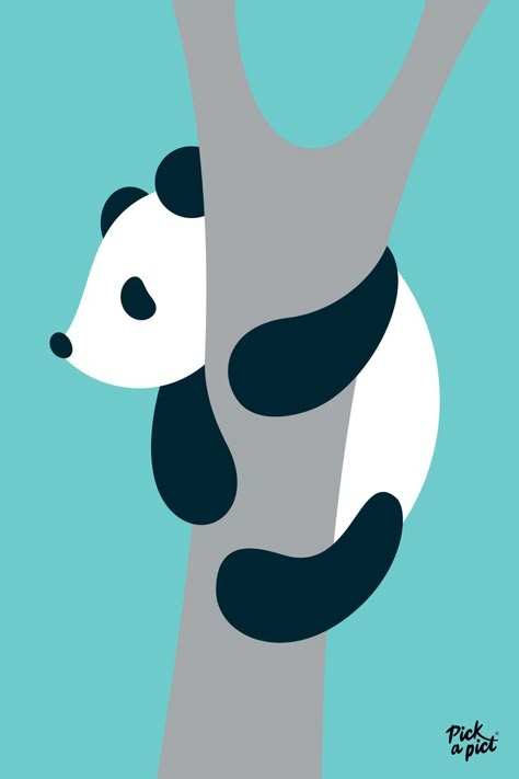 Abstract panda illustration created from shapes filled with complementary colours. Colours: blue, grey, black & white. Diy Pallet Wall Art, Panda Poster, Parrot Art, Panda Painting, Poster Color Painting, Complimentary Colours, Modern Art Canvas Painting, Graphic Shapes, Wheel Art