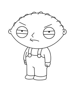 Draw Stewie Griffin Step 19 Cartoon Drawings Outline, Cartoon Doodle Drawings, Movie Drawings Easy, Easy Cartoons To Draw, Classic Cartoon Characters Drawings, Cartoon Character Outline, Doodle Art Characters, Character Drawing Easy, Stewie Tattoo Ideas