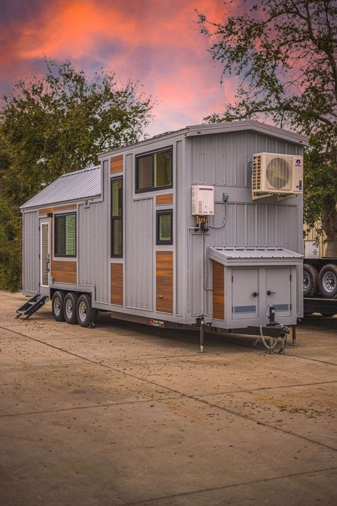 The Jock Tiny House by Movable Roots Tiny House With Deck On Roof, Modern Tiny House On Wheels, Moveable Tiny House, 2 Bedroom Tiny House On Wheels, Movable Tiny House, Tiny House On Wheels Floor Plans, Small Loft House Design, Tiny House Plans On Wheels, Diy Tiny House Under $5000