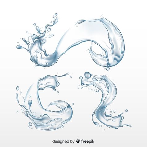 Water Tattoo Ideas, Water Sketch, Water Shape, Water Texture, Water Frame, Tattoo Water, Water Tattoo, Water Movement, Splash Free