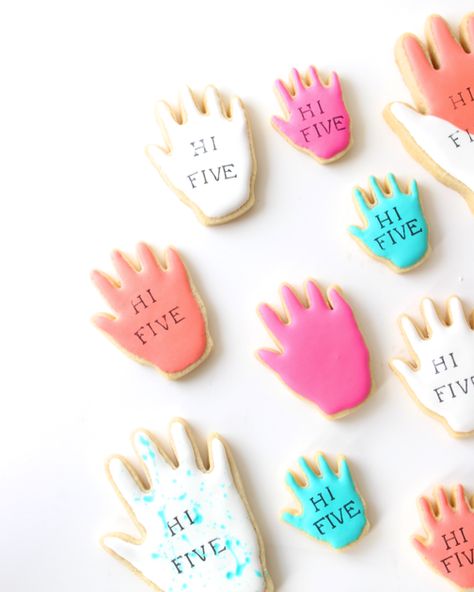 Hi Five Birthday Cookies, Five Birthday Party Ideas Boy, Hi Five Birthday Party Ideas Boys, Hi Five Birthday Party Ideas, High 5 Birthday Party Theme, Hi Five Birthday, 5 Birthday Party, Sibling Birthday Parties, 5th Birthday Boys