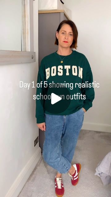 Sister Stylista on Instagram: "Day 1 of 5 showing realistic school run outfits.

For those of us with young children the school runs are well and truly back. The chaos that comes with trying to get out the door in the mornings is a lot so the last thing you need is the stress of what to wear! 

We finally feel like we have found our school run style. And it consists of things that are easy, comfortable and don’t take much planning. 

Hopefully we can give you some ideas of outfits you can pull together with pieces you already have in your wardrobe. 

Sweatshirt & bag @primark 
Jeans (Old) @zara 
Trainers @golaclassics *previously gifted 

#schoolrunstyle #schoolrunmum #backtoschool #mumstyle #easyoutfitideas #casualstyles #highstreetfashion #over40style #mumlife #realisticoutfits #outfitof School Run Outfit Mum, School Run Outfit, Ideas Of Outfits, School Run Style, Primark Jeans, Mum Fashion, Of Outfits, The Chaos