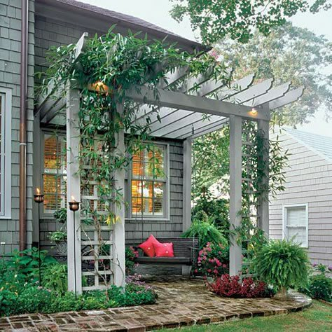 Arbor Covered Patio Pergola Trellis, Design Per Patio, Pergola Design, Pergola Ideas, Backyard Pergola, Brick Patios, Pergola Kits, Pergola Plans, Pergola Patio