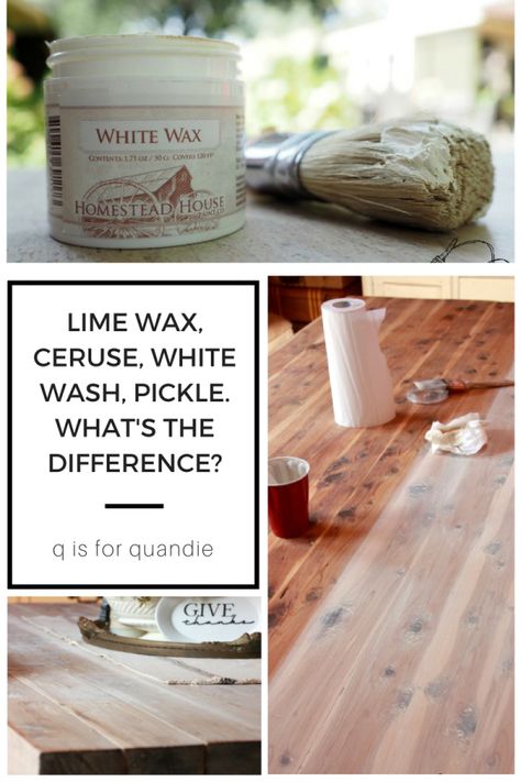 your choice of toppings, on the lighter side. – q is for quandie lime wax, ceruse, white wash, pickle Cerused Wood, Honey Oak Cabinets, White Washed Furniture, White Washed Oak, Bleached Wood, Astuces Diy, Pine Furniture, Furniture Wax, Furniture Rehab