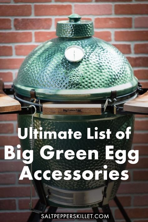 The ultimate list of essential Big Green Egg Accessories so you cook like a pitmaster making the best barbecue you have ever tasted on your kamodo grill. #biggreenegg #bbq Meat Quotes, Barbecue Quote, Green Egg Accessories, Big Green Egg Smoker, Big Green Egg Accessories, Big Green Egg Outdoor Kitchen, The Green Egg, Egg Smoker, Backyard Bar And Grill