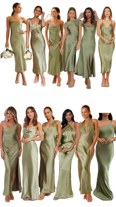 Brides Maid Dresses Green, Olive Green Bridesmaid, Bridesmaid Color Palette, Olive Bridesmaid Dresses, Olive Green Bridesmaid Dresses, Brown Bridesmaid Dresses, Sage Green Bridesmaid Dress, Dress Code Wedding, Bridesmaid Colors