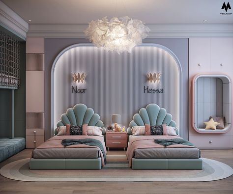 Girls Bedroom on Behance Bedroom Boys Ideas, Children Bedroom Design, Kids Bedroom Furniture Design, Bedroom Behance, Kids Bed Design, Luxury Kids Bedroom, Kids Room Interior Design, Modern Kids Bedroom, Bedroom Interior Design Luxury