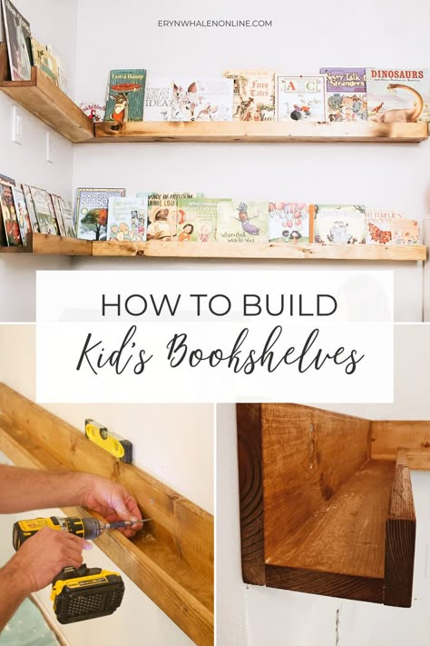 Wall Bookshelf Diy, Kids Wall Bookshelf, Bookshelf Diy, Wall Bookshelf, Diy Bookshelf, Floating Bookshelf, Kids Bookshelf, Floating Bookshelves, Bookshelf Ideas