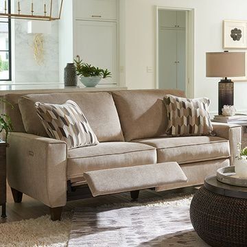 Comfortable Reclining Sofa, Loveseat Recliners In Living Room, Cool Recliners Furniture, Reclining Loveseats For Small Spaces, Scandi Family Room, Best Reclining Sofa, Lazboy Sofa, Recliners That Don't Look Like Recliners, Living Room With Recliners Ideas