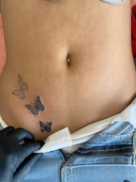 Tattoo Above Hip Bone, Tattoo Ideas Female Pelvis, Butterfly Hip Bone Tattoo, Above Hip Bone Tattoo, Pubic Bone Tattoos Ideas, Under Bootie Tattoo, Hip Bone Tattoos Women, Hip Bone Tattoos, Pelvic Bone Tattoo