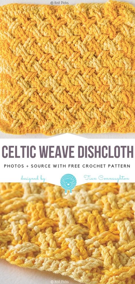 Crochet Celtic, Crochet Dish Cloth Free Pattern, Unicorn Tapestry, Tapestry Modern, Crochet Washcloth Pattern, Celtic Weave, Kitchen Crochet, Dishcloth Crochet Pattern, Washcloth Pattern