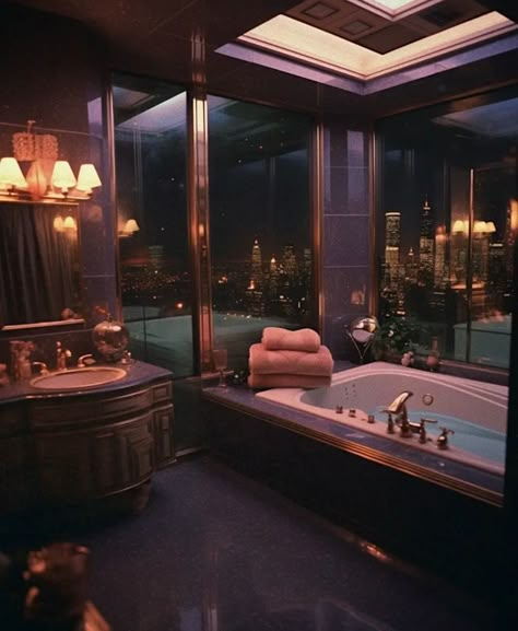 1980s Apartment, 1970s Luxury, 80s Penthouse, Nyc 80s, 90s Interior Design, Penthouse Decor, Penthouse Aesthetic, 80s Vaporwave, 80s Luxury