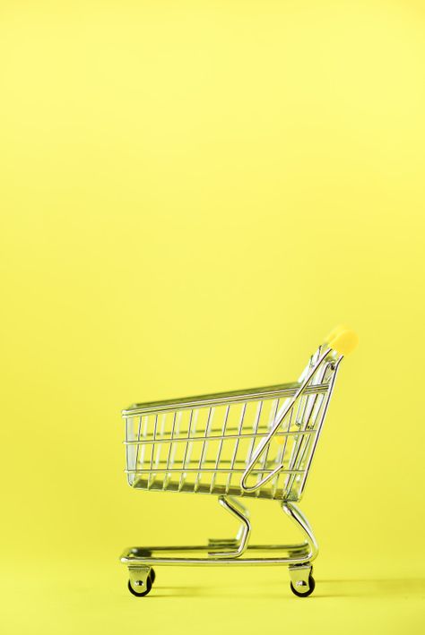 Shopping Cart Logo, Cart Logo, Yellow Aesthetic Pastel, Minimal Photo, Shopping Trolley, Brand Kit, Yellow Aesthetic, Custom Fonts, Modern Branding