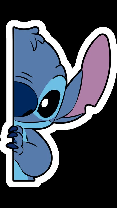 Look out - a blue alien is chasing you in our fanart Stitch Watching Sticker. He has a secret mission to spy on you and tell his boss your every move during the day. So be careful and don't do... ليلو وستيتش, Anime Decals, Blue Alien, Blue Drawings, Lilo And Stitch Drawings, Stitch Drawing, Sticker For Car, Cute Stitch, Stitch Cartoon