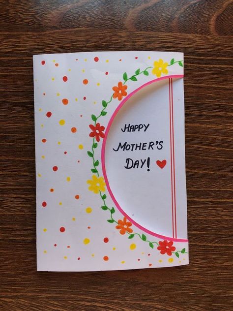 Mothers Day Card Idea, Mothers Day Card Ideas, Card For Mothers Day, Mothers Day Drawings, Easy Greeting Cards, Paper Cute, Card Easy, Kids Craft Ideas, Mother's Day Crafts