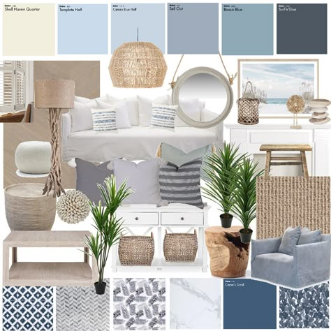 Monochrome Coastal Interior, Costal Hampton Style, Grey And Blue Coastal Bedroom, Hamptons Decor Coastal Style, Hamptons Design Interiors, Beach Hamptons Interior Design, Luxury Costal Interior, Hampton Style Interior Design, New Hamptons Style Interior Design