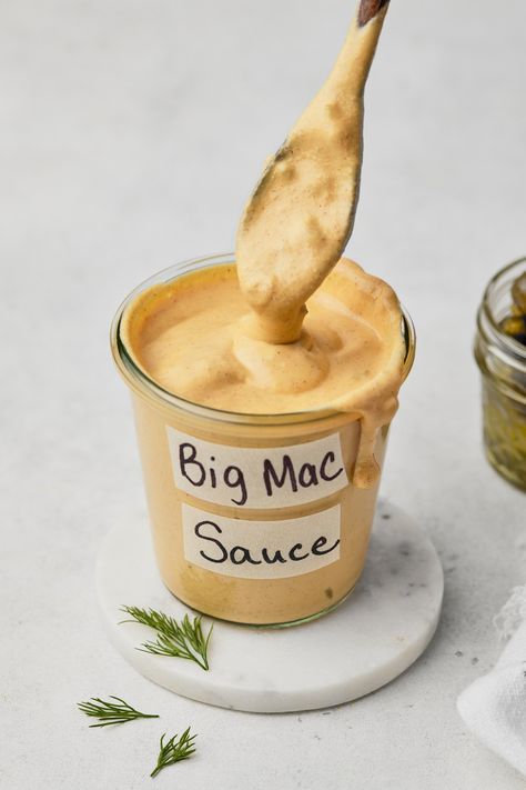 High Protein Big Mac Sauce Recipe (McDonald's Copycat) - Healthy Little Peach Big Mac Sauce With Greek Yogurt, Best Big Mac Sauce Recipe, Low Carb Big Mac Sauce, Weight Watchers Big Mac Sauce, Low Cal Big Mac Sauce, Greek Yogurt Big Mac Sauce, Special Sauce For Burgers Big Mac, High Protein Big Mac Bowl, Big Mac Sauce Healthy