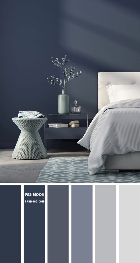 Navy Blue and White Bedroom Colour Scheme | Dark Blue Bedroom Ideas Navy Blue And White Bedroom, Dark Blue Bedroom Ideas, Blue And White Bedroom, Dark Blue Bedroom, Blue Bedroom Ideas, Beautiful Bedroom Colors, Dark Blue Bedrooms, Blue Bedroom Walls, Navy Blue Bedrooms