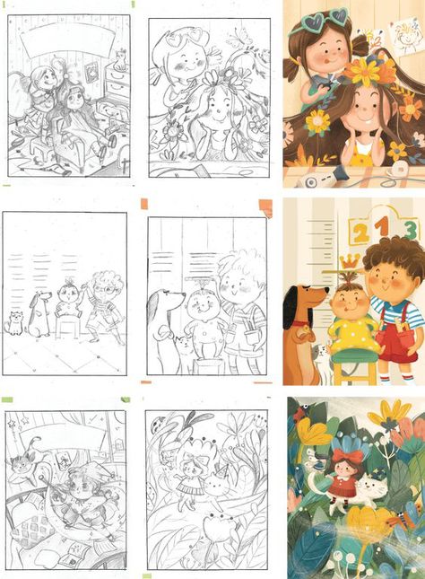 Vintage Picture Book Illustrations, Books Illustration Design, Illustration Children's Books, Kid Book Illustration, Kids Story Books Illustration, Illustration Kids Books, Story Board Illustration Ideas, Children’s Book, Children’s Book Illustration