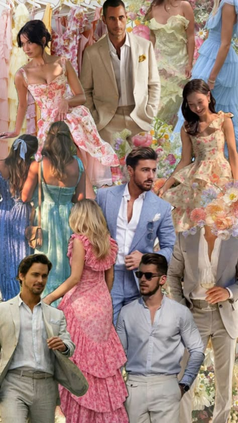 Men Wedding Attire Guest, Pastel Wedding Dresses, Wedding Guest Men, Formal Wedding Guest Attire, Engagement Party Outfit, Debut Dresses, Party Dress Codes, Formal Wedding Attire, Garden Party Outfit