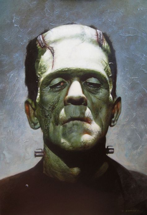 3 Canvas Painting, Frankenstein Art, Boris Karloff, Horror Monsters, Frankenstein's Monster, Horror Tattoo, Pictures For Living Room, Classic Horror Movies, Horror Icons