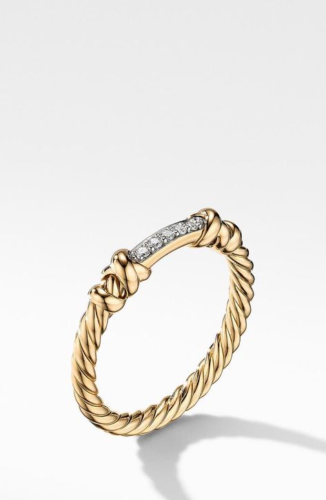 David Yurman Petite Helena Diamond Ring | Nordstrom Gold Diamond Wedding Rings For Women, Diamond Inlay Ring, Rings For Right Hand, Right Hand Rings For Women, Costume Rings, Designer Rings, Luxe Jewelry, David Yurman Jewelry, Diamond Guide