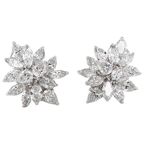 Pear Cut Diamonds 10.63 Carat Platinum Earrings | From a unique collection of vintage Clip-on Earrings at https://www.1stdibs.com/jewelry/earrings/clip-on-earrings/. Harry Winston Earrings, Harry Winston Diamond, Real Diamond Earrings, Van Cleef & Arpels, Diamond Cluster Earrings, Costume Ball, Platinum Earrings, High End Jewelry, Neuschwanstein Castle