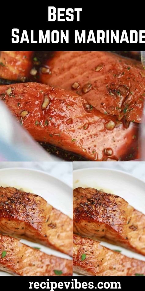 Easy salmon marinade recipe. Easy and quick to put together. Salmon Steak Marinade, Best Marinade For Salmon, Salmon Marinades Healthy, Teriyaki Marinade For Salmon, Sockeye Salmon Marinade, Grilled Salmon Marinade Recipes, Marinate Salmon Recipes, How To Marinate Salmon, Marinade For Salmon Easy