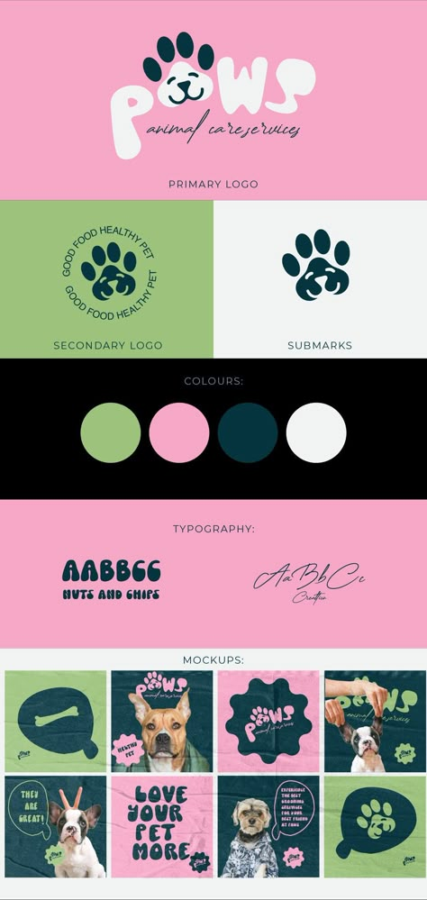 #lettermark #label Logo Design For Pet Shop, Pet Services Logo, Paws Logo Design, Dog Brand Logo Design, Animal Logos Ideas, Graphic Design Identity Branding, Dog Logo Design Brand Identity, Logo With Animal, Pets Logo Design