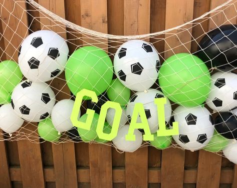 Soccer birthday backdrop | Etsy Diy Soccer Themed Birthday, Soccer Banquet Photo Backdrop, Soccer Photo Booth Backdrop, Blue Soccer Theme Birthday Party, Soccer Birthday Backdrop, Soccer Birthday Theme, Soccer Party Decorations, Soccer Theme Parties, Soccer Birthday Parties