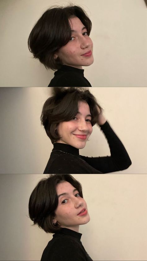 Curtain Haircut Women Short, Feminine Short Hair Pixie, Ear Length Hair, Anne Hathaway Short Hair, Tomboy Cut, Haircut Ideas Trendy, Haircut Ideas For Women, Classic Bob Haircut, Pixie Haircut Ideas