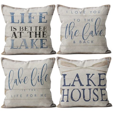 House Porch Decor, Lake House Porch, Lake Life Decor, Updated Living Room, Paddle Decor, Lake Condo, Dream Lake House, Lake House Gifts, Lake House Wall Art