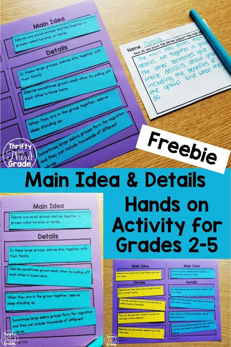 How To Teach Main Idea 3rd Grade, Teaching Main Idea 4th Grade, 2nd Grade Main Idea And Details, Main Idea Lessons 3rd, Main Ideas And Details Activities, How To Teach Main Idea, Main Idea Fourth Grade, Main Idea Fun Activities, Teaching Main Idea And Details 3rd Grade