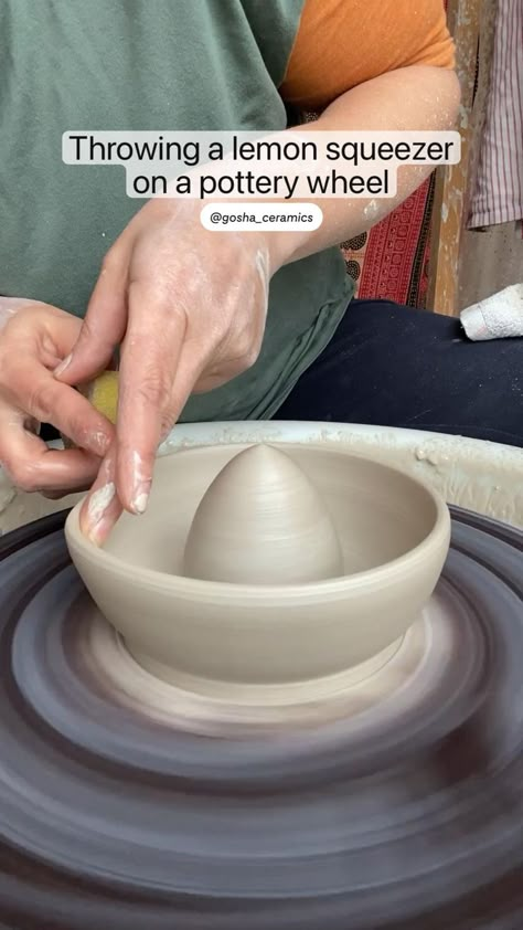 Throwing a lemon squeezer on a pottery wheel in 2022 | Beginner pottery, Clay ceramics, Ceramic pottery Pottery Lessons, Beginner Pottery, Lemon Squeezer, Pottery Form, Pottery Videos, Pottery Workshop, Pottery Handbuilding, Ideas For Easter Decorations, Ideas For Easter