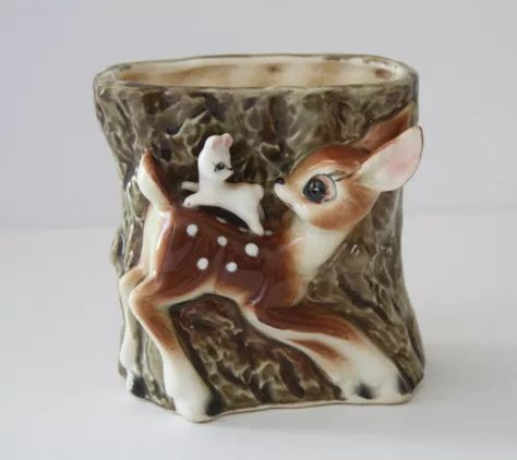 Deer Girl, Doe Eyes, Vase Ceramic, Vintage Deer, Vintage Kitsch, Vintage Planters, Oh Deer, A Deer, Kitsch