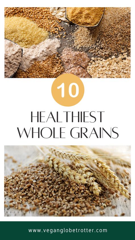 In our fast-paced world, it's important to make sure we're taking care of our bodies by eating the right foods. Whole grains are a great way to do just that, as they are packed with fiber, vitamins, and minerals. Here is a list of the top 10 healthiest whole grains you should be including in your diet. #wholegrains #healthylifestyle #veganlifestyle Types Of Grains Chart, Mediterranean Diet Grain Recipes, Whole Grains List Food, Gluten Free Whole Grains, Healthy Grains List Of, High Fiber Grains, Best Grains To Eat, Recipes With Whole Grains, Low Carb Grains List