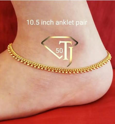 Gold Pattilu Designs, Padhasaram Gold, Gold Leg Chain Design, Payal Gold Design, Gold Anklet Designs Kerala, Anklets Gold Designs, Gold Payal Design Simple, Payal Designs Gold, Gold Anklets Indian Simple