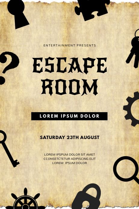 Escape Room Poster Design, Escape Room Background, Escape Room Graphic Design, Treasure Hunt Poster Design, Pirate Poster Design, Canvas Poster Ideas, Contest Poster Design Ideas, Prom Poster Design, Treasure Hunt Poster