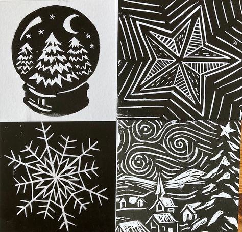 Three Colour Combinations, Print Christmas Card, Linoleum Print, Linocut Printmaking, Square Cards, Lino Art, Hand Carved Stamps, Lino Cuts, Lino Printing